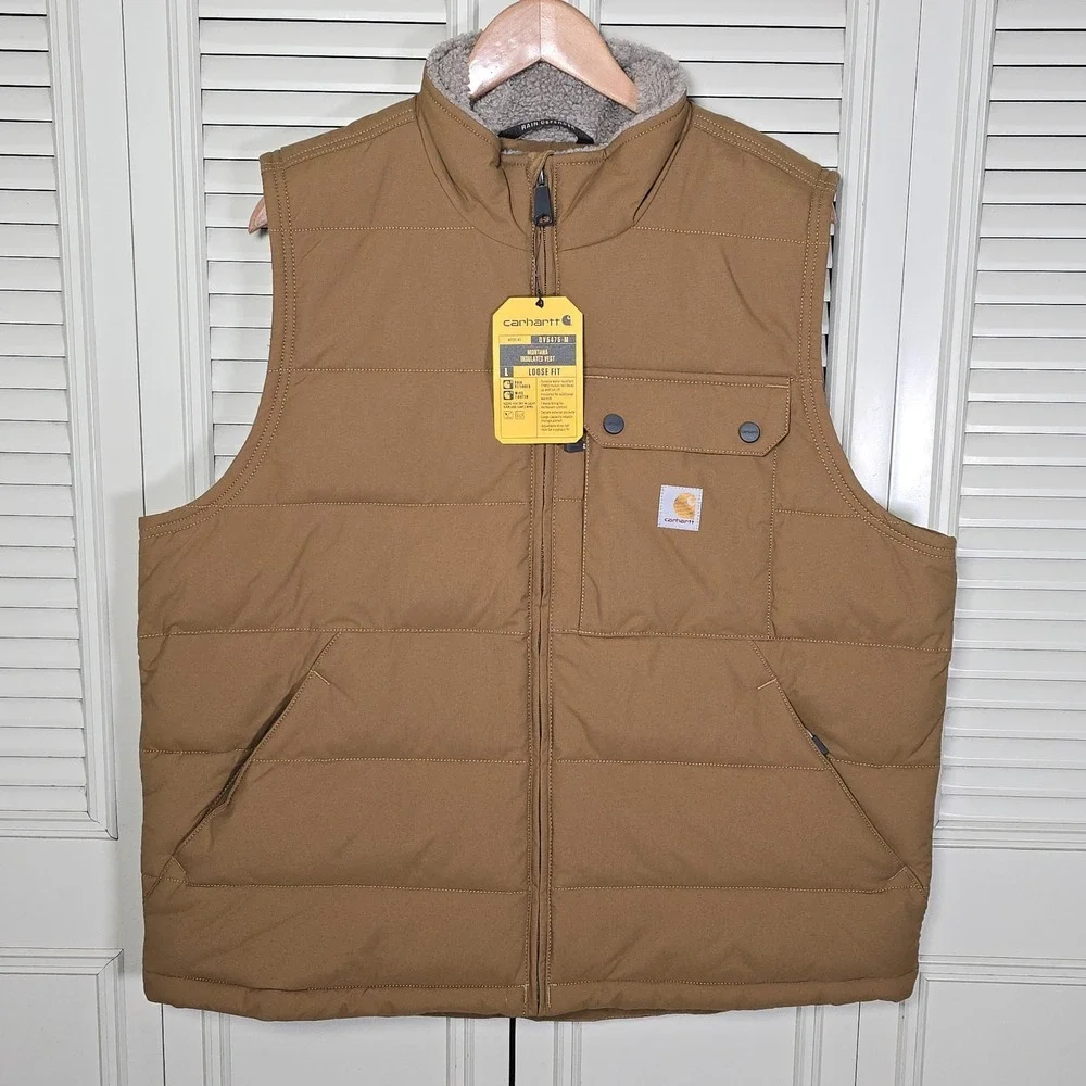 Carhartt Montana Insulated Vest 105475 B33 Brown NWT Mens Large Loose Fit